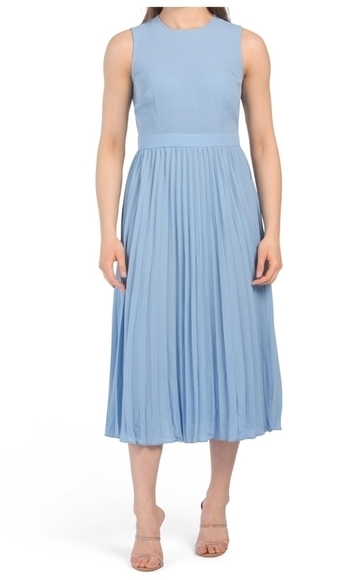 𝅺Donna Morgan Sleeveless Pleated Midi Dress - Picture 1 of 4